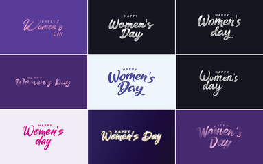 Fototapeta na wymiar Set of Happy International Woman's Day signs. emblems. and vector design elements. including signs. labels. and badges collection suitable for use in a variety of designs