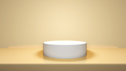 Background rendering with 3d podium and wall scene abstract background. 3D illustration, 3D rendering	
