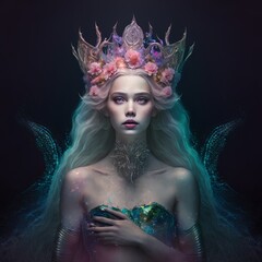 beautiful crowned mermaid princess (generative AI)