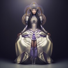 Fototapeta premium crowned asian princess (generative AI)