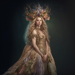 crowned grass fairy queen (generative AI)