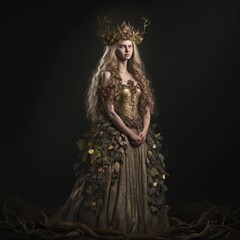 crowned plant fairy queen (generative AI) 
