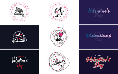 Be My Valentine lettering with a heart design. suitable for use in Valentine's Day cards and invitations