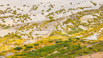 The landscape around Pangong Lake in Ladakh, India