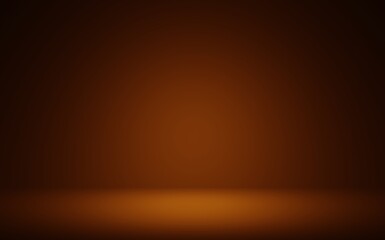 Chocolate background.Empty orange room abstract background for the display of your product.3D rendering.