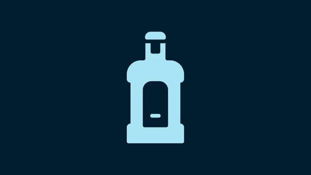 White Orujo icon isolated on blue background. 4K Video motion graphic animation