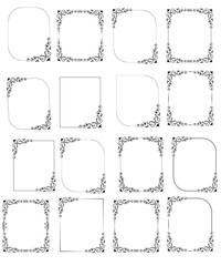 Floral Frame wreaths. Wedding card design.  Flower decoration, Flower for graphic designer decorate product design and card.