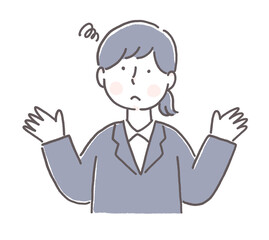 困った女性の表情
