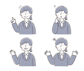 女性のいろんな表情