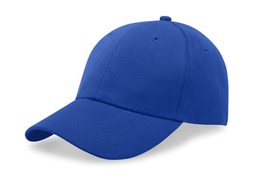blue baseball cap isolated on white background.