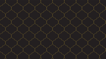 幾何学的なおしゃれパターン背景のベクター素材26。ゴールドとブラックのタイル
