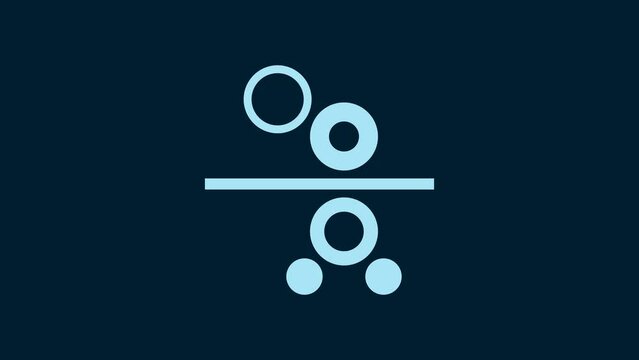 White Paper roll of a printing press icon isolated on blue background. 4K Video motion graphic animation