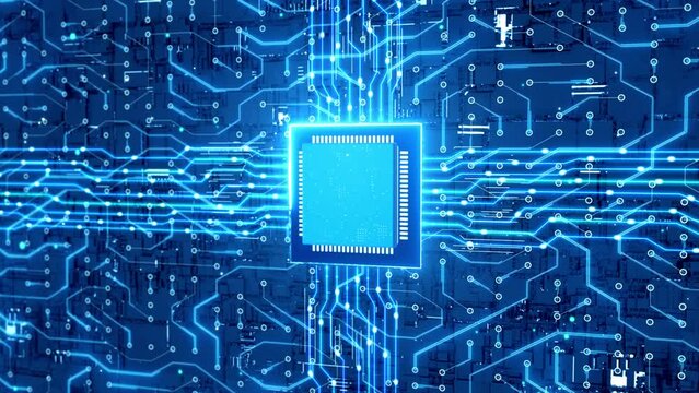 Digital chips and circuit board background