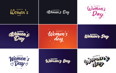 Obraz na płótnie Canvas International Women's Day lettering with a love shape. suitable for use in cards. invitations. banners. posters. postcards. stickers. and social media posts
