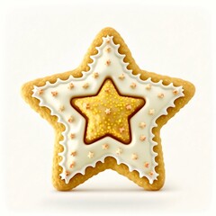 Cookie star isolated on white background 