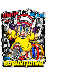 thailook vector design with cool girl character, VERY SUITABLE FOR STICKERS, T-SHIRTS, OTHER PRINTS