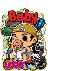 thailook vector design with cool cute baby character, VERY SUITABLE FOR STICKERS, T-SHIRTS, OTHER PRINTS