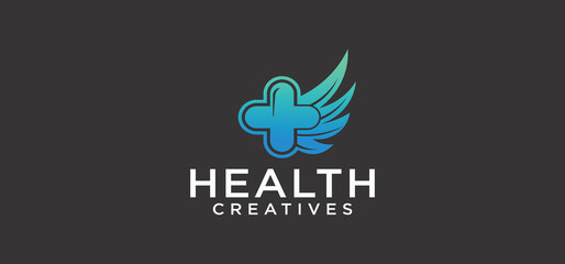 Medical Health Digital Logo, technology medical logo for modern and sophisticated medical care.