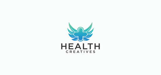 Medical Health Digital Logo, technology medical logo for modern and sophisticated medical care.