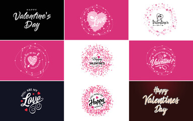 Happy Women's Day lettering typography poster with heart International Woman's Day invitation design