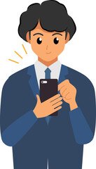 cartoon business man wear suit character,png