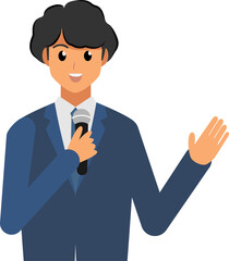 cartoon business man wear suit character,png