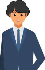 cartoon business man wear suit character,png