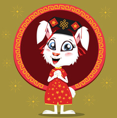 happy chinese new year 2023, year of the rabbit, happy new year illustration for posters, cards, calendars, signs, banners, websites, public relations and other designs