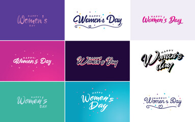 International Women's Day banner template with a gradient color scheme and a feminine symbol vector illustration