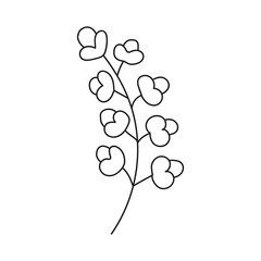 Hand drawn branch with leaves