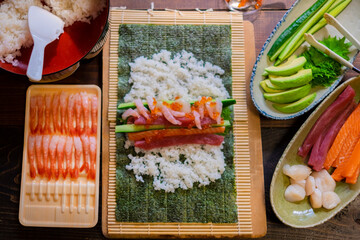 巻き寿司_恵方巻き作り