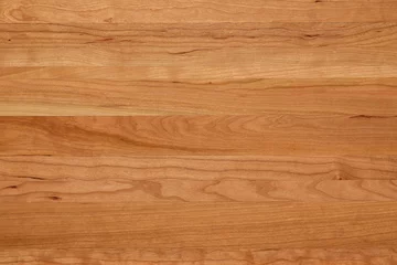 Fotobehang Wood plank texture. texture background. Cherry wood planks desktop background.  © suey