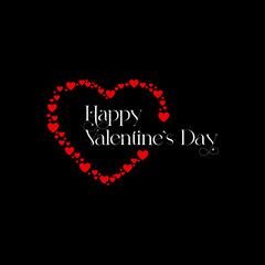 happy valentines day typography heart shape vector design