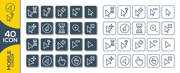 MOBILE CURSOR ICON SET DESIGN 