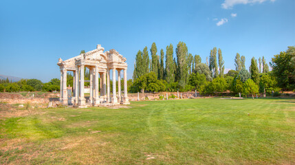 Tetrapylon gate of Aphrodisias ancient city - Aphrodisias, Turkey