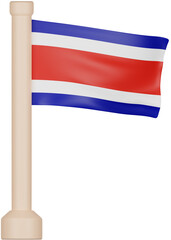 Costa Rica Flag 3D Icon