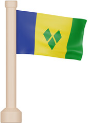 Saint Vincent and the Grenadines Flag 3D Icon