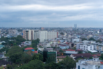 Obraz premium City horizon view landscape from top of hotel window