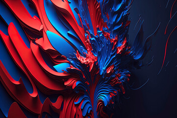 blue and red abstract wave wallpaper, red and blue wave background