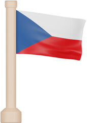 Czech Republic Flag 3D Icon