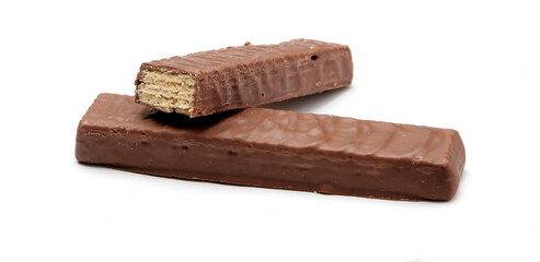 Chocolate bars, isolated on white background