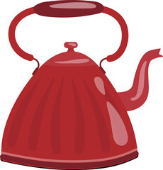 Painted burgundy retro teapot