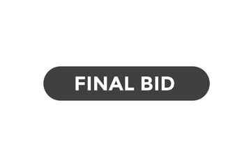 Final bid button web banner templates. Vector Illustration
