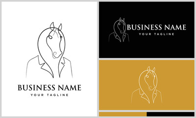 line art luxury horse logo
