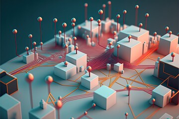 Complex Computer Network - obrazy, fototapety, plakaty