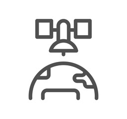 Global navigation related icon outline and linear vector.