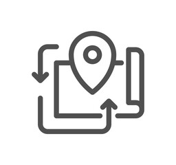 Global navigation related icon outline and linear vector.