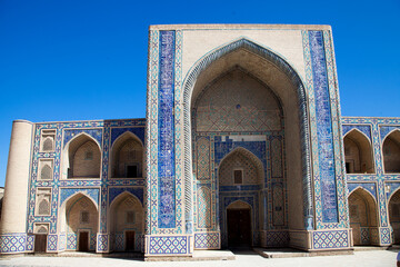 Fototapeta na wymiar Ensemble of Kosh Madrasah Modarikhon Madrasah in Bukhara in Uzbekistan.
