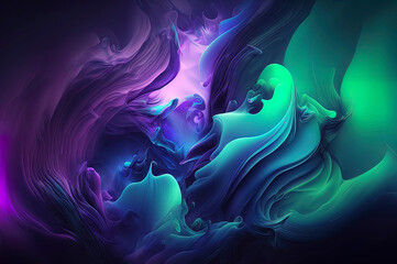 blue, green and purple abstract wave background