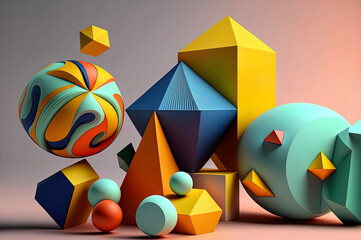 colorful geometric shapes wallpaper background